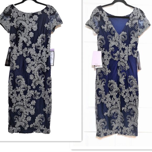 JS Collections Soutache-Trim Midi Dress / Wedding/ - Picture 2 of 9